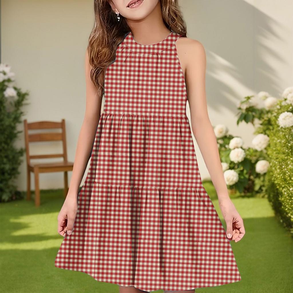 Children's Summer Casual Fashion Round Neck Sleeveless  Dress