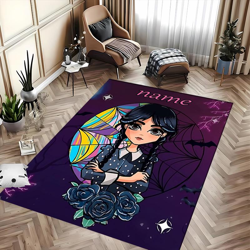 Custom personalization Wednesday Addams Area Rug - Perfect For Kitchen, Bathroom,Laundry Room Decor Large Size Available,Gift All Seasons
