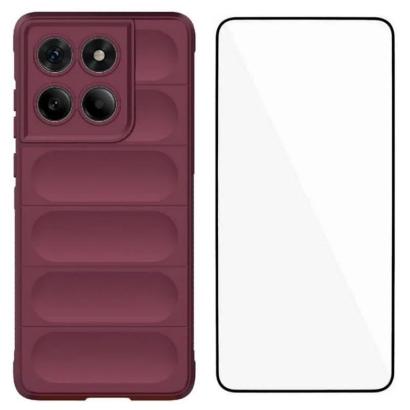 Für Motorola Edge 60 5G TPU-Hülle WANLONFENG HD-Serie Rutschfeste Handyhülle mit gehärtetem Glas