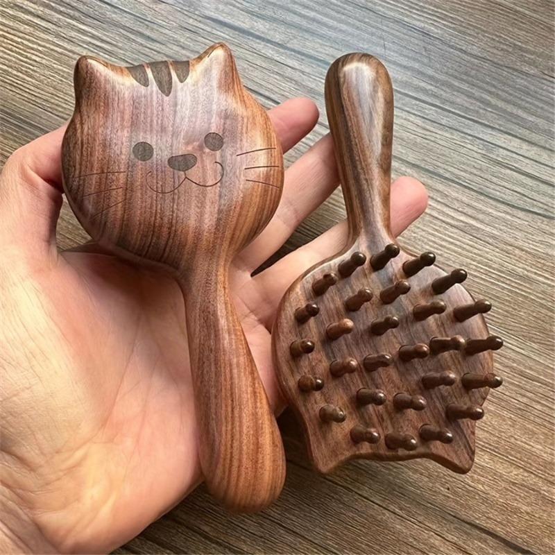 Charming Solid Wood Massage Comb - Women's Air Cushion Scalp & Meridian Relief