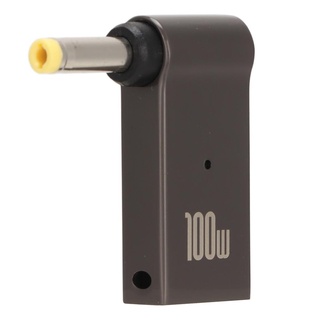 Type C Female Input to DC Adapter PD Fast Charging Chip Aluminum Alloy Material Elbow Design 100W Notebook Power