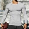 Heren Sneldrogende Fitness T-shirts Outdoor SPORT Hardlopen Klimmen Lange Mouwen Effen Kleur Shirt Tights Bodybuilding Tops Heren Onder Huid