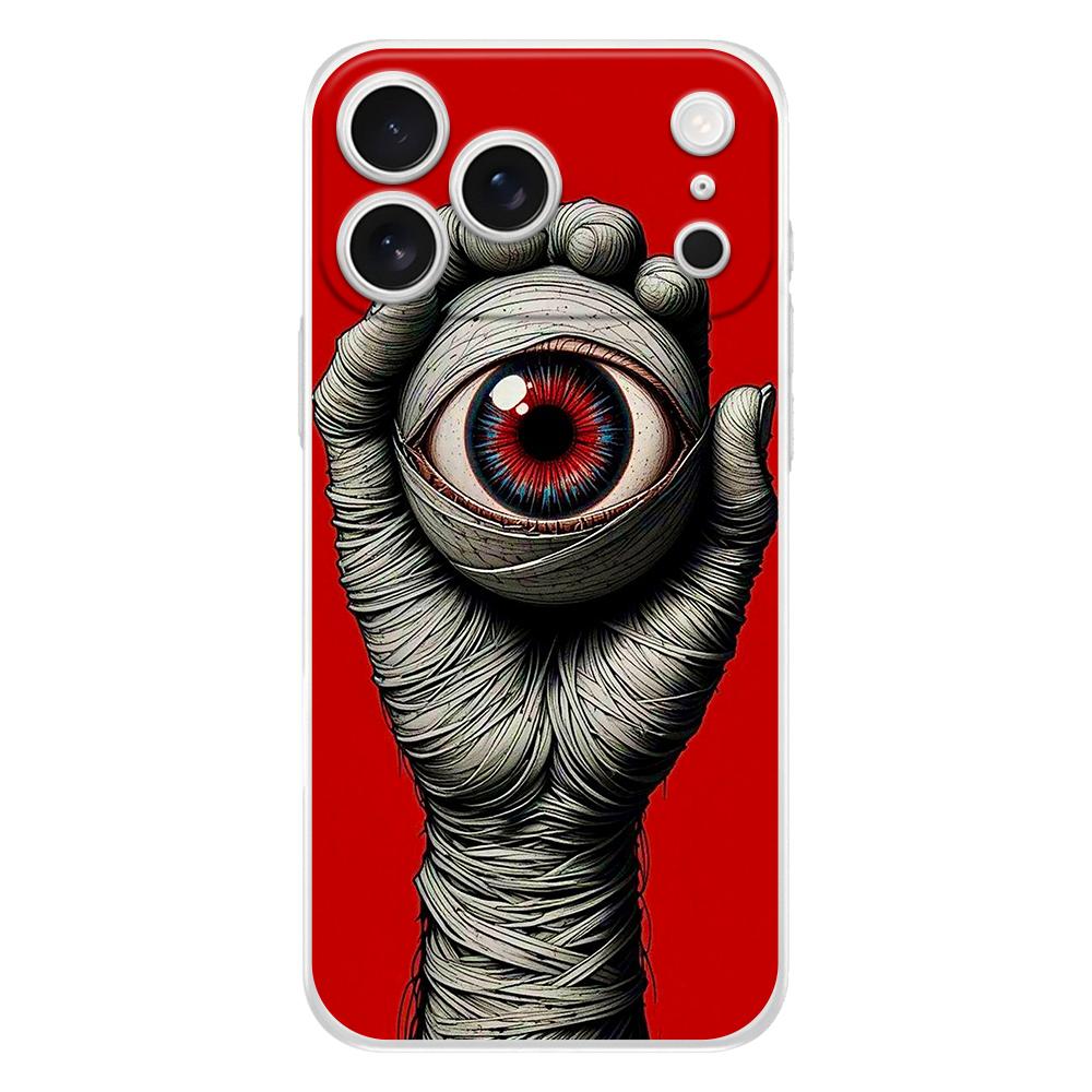 Soft Phone Case For iPhone 17 Air 16E 16 11 15 14 Pro MAX 12 13 7 8 Plus SE Easter Cover Protection Scary Devil Eye Pattern
