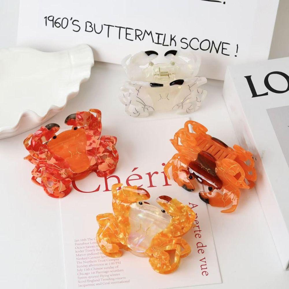 Lovely Ocean Animal Shark Clip Sweet Creative Hair Claw Personalized Crab Acetate Hair Clip  Travel