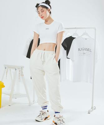 Kagamiel Square Logo Crop T-Shirt White
