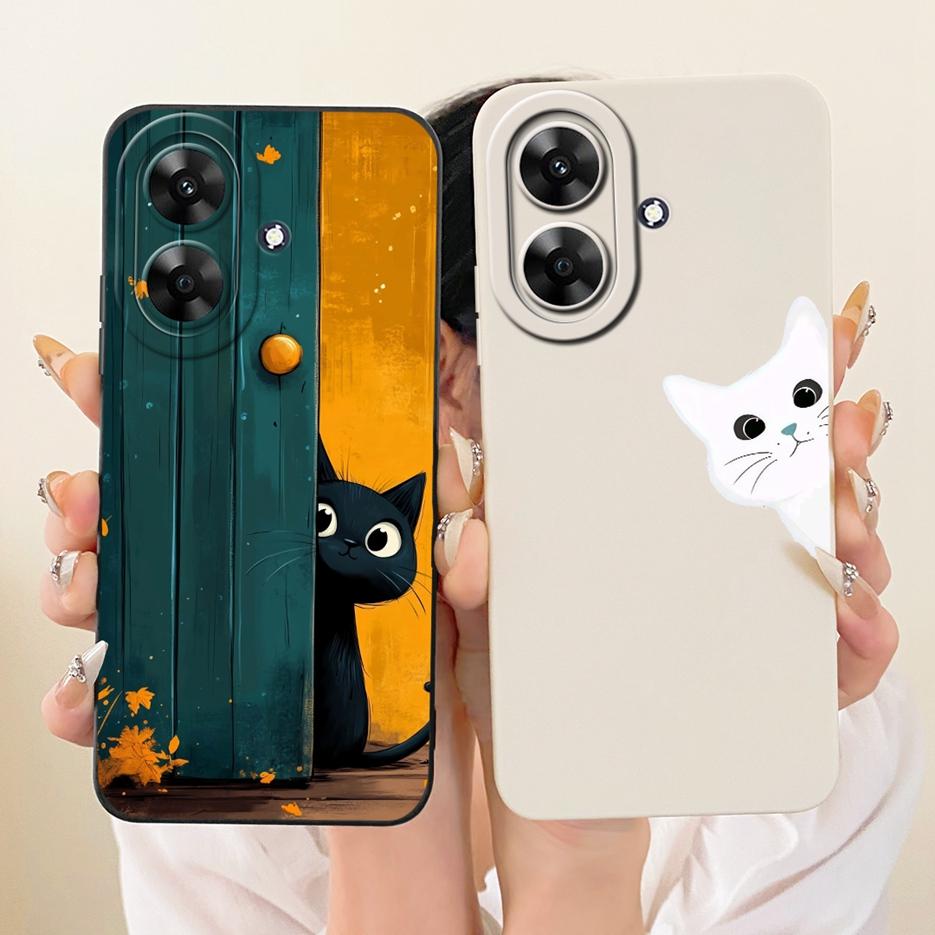 Für Realme Note 60 60X Hülle RMX3933 Niedliche Katze Lustige Cartoon Hülle Weiche Silikonhülle Für Realme Narzo N61 Note 60X Note60 X Hülle