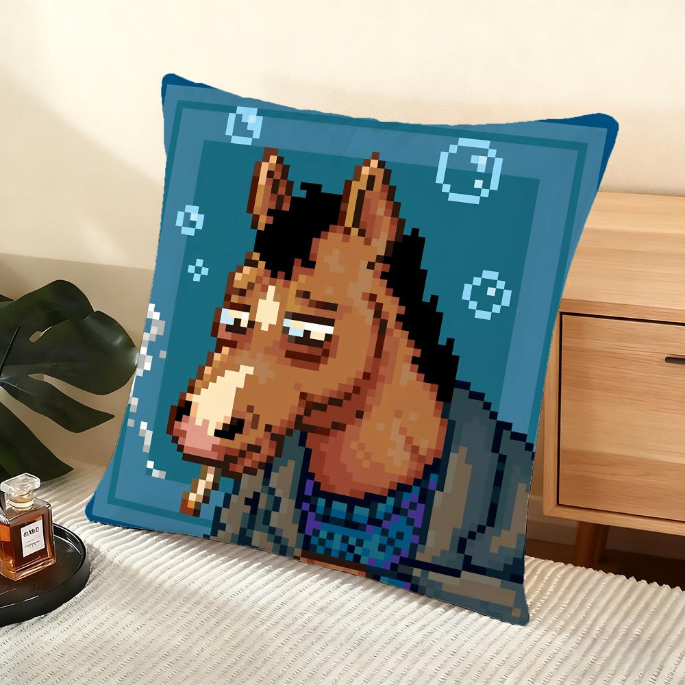 Bojack H-Horseman Cushion Cover Soft Short Plush Pillow Cover Smooth Cozy Texture Aesthetic Cushion Case Home Decor