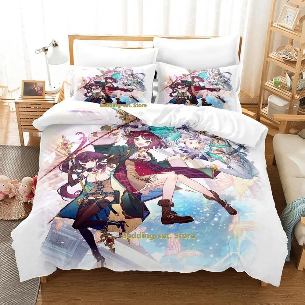 

New Atelier Sophie Bedding Set Cartoon Anime three-piece set Adult Kid Bedroom Duvetcover Sets queen bedding set EU Single 135x200cm