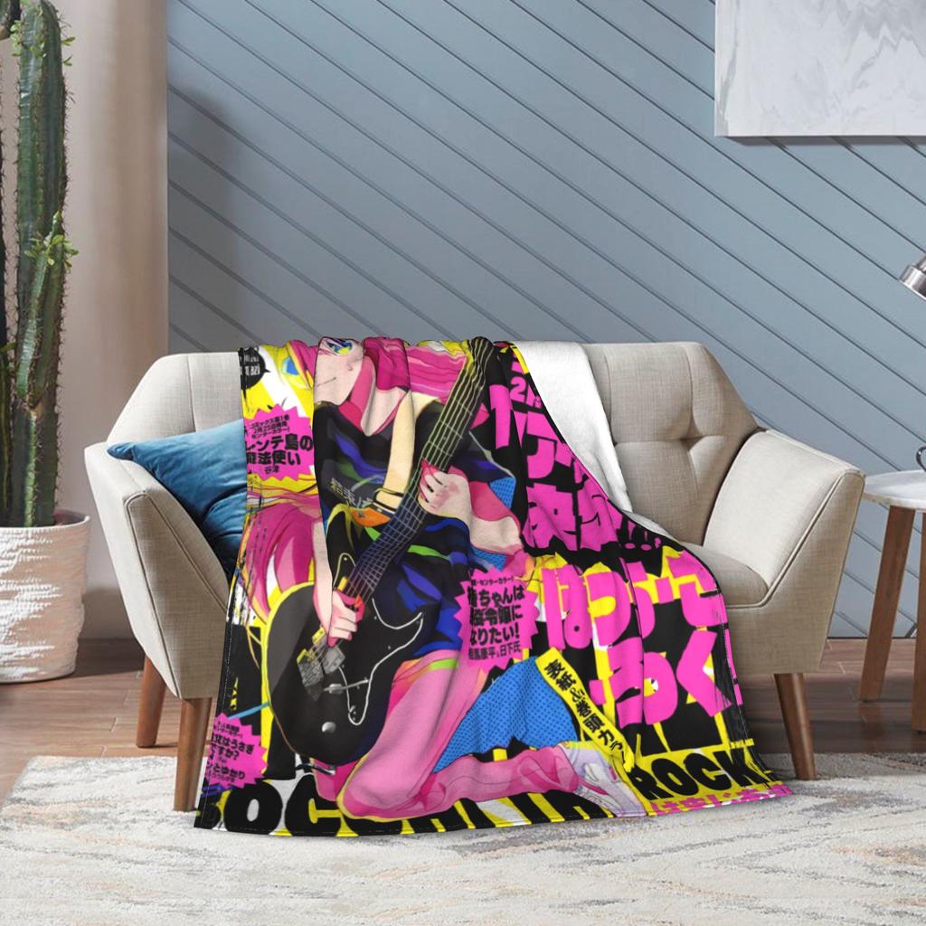Bocchi the Rock Rock Kawaii Hitori Goto Blanket Ultra Soft Throw Blankets for Sofa 50x60 Inch Multisize Plush Thin Quilt