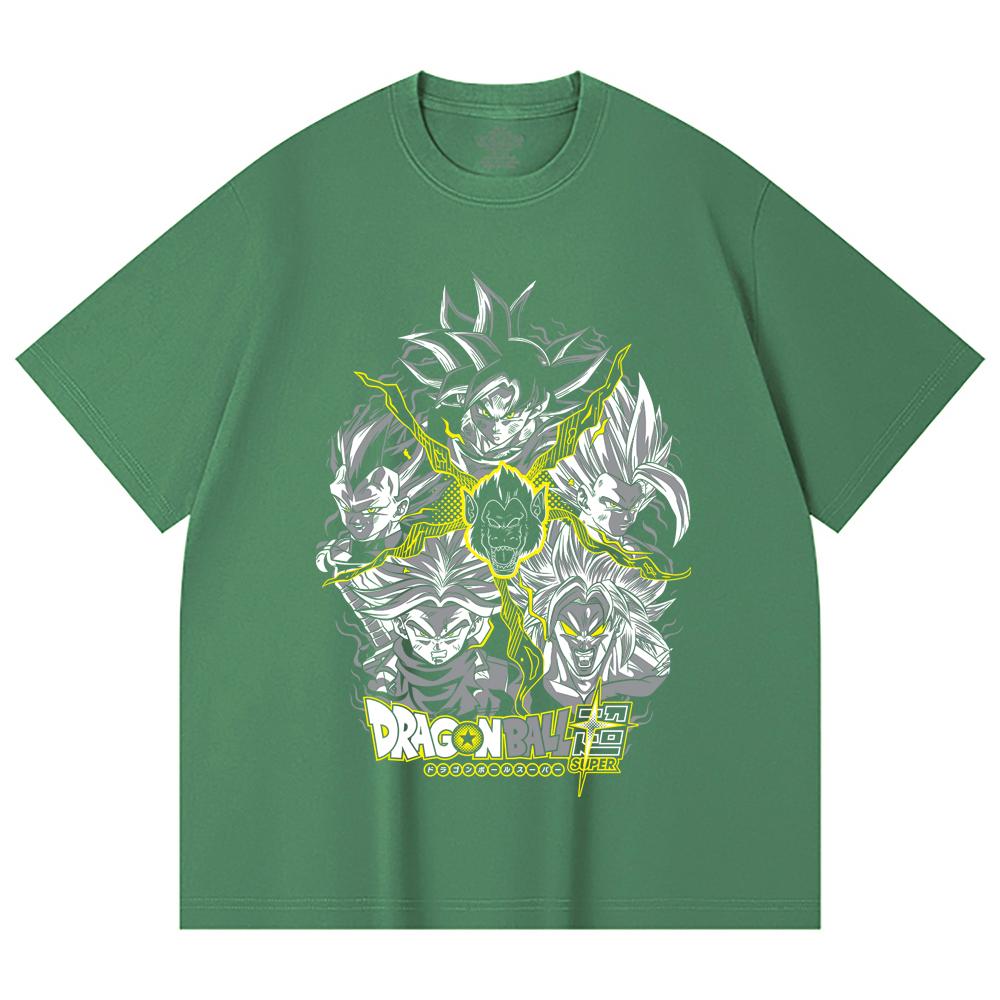 230 Gsm 100% Cotton Dragon Ball V49 Super Saiyan Print Unisex Heavy Cotton T Shirt