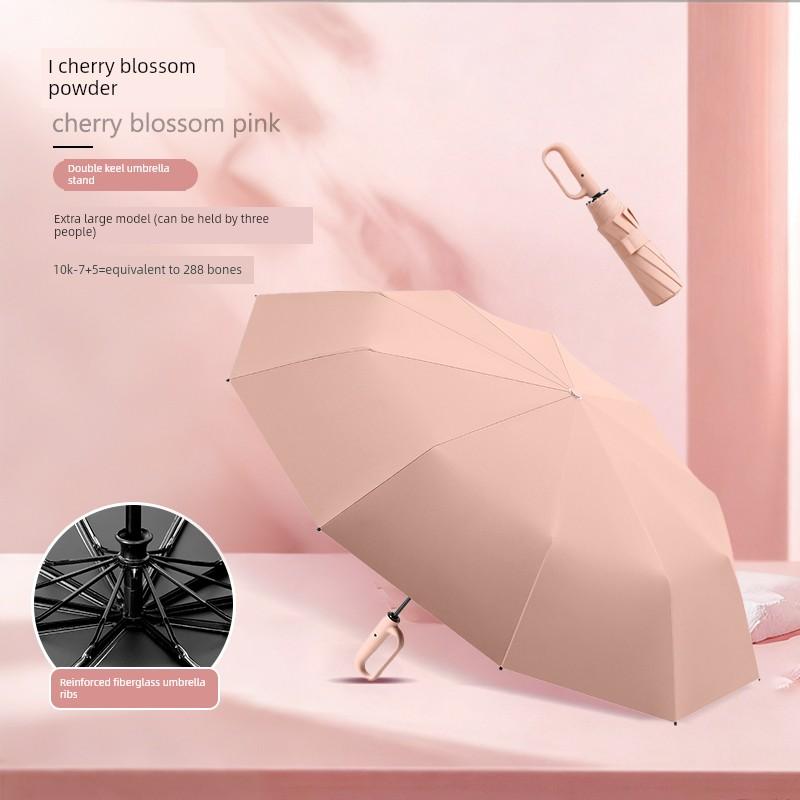 Fully Automatic Umbrella with Ring Buckle, Large Size, Double, Storm-Resistant, Student-Friendly, Dual-Use for Sun and Rain, Portable, Uv Protection