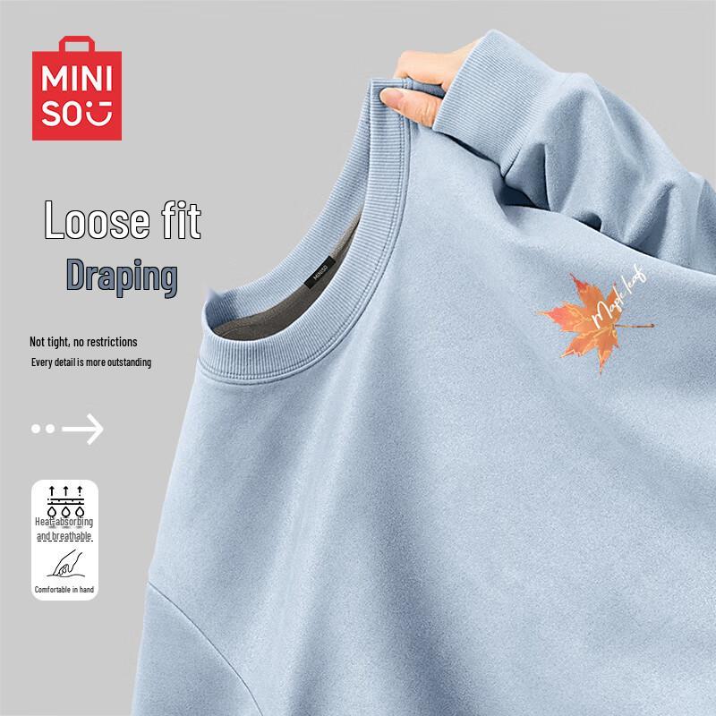 

MINISO Men s Warm Suede Fleece Pullover 2XL