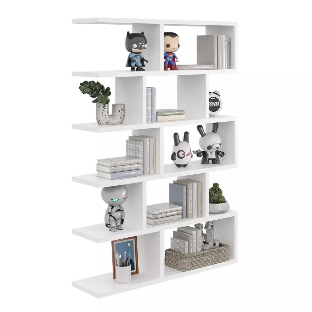 Modern Open Wall Shelves, Bookcase - No. 4 White