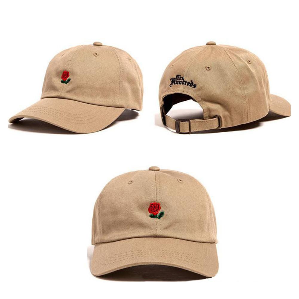 Duck Hat, Small Rose Flower, Embroidered Cotton Baseball Cap