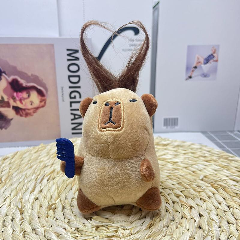 Funny Capybara Plush Toys Cute Keychain Plush Pendant Doll Pendant Backpack Car Keyring Decor Capybara Accessories Kids Gift