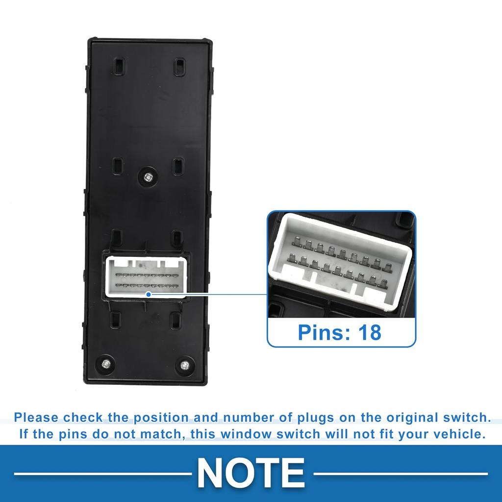 Car Power Window Switch No.93571D9200 Front Left Driver Side Window Control Switch for Kia Sportage 2017-2022 Black