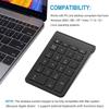 22 Keys Mini Digital Keypad USB 2.4G Digital Numpad Number Pad  For Windows