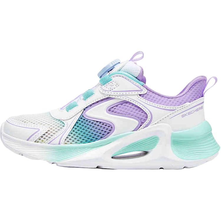 Skechers Girls Comfortable Soft Shock Absorbing Durable Low Top Running Shoes Kids sneakers White 319066L-WMLT 27.5