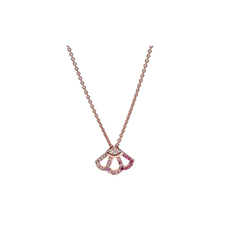 Pandora Fan clavicle chain synthetic cubic zirconia necklace for women 388146C01