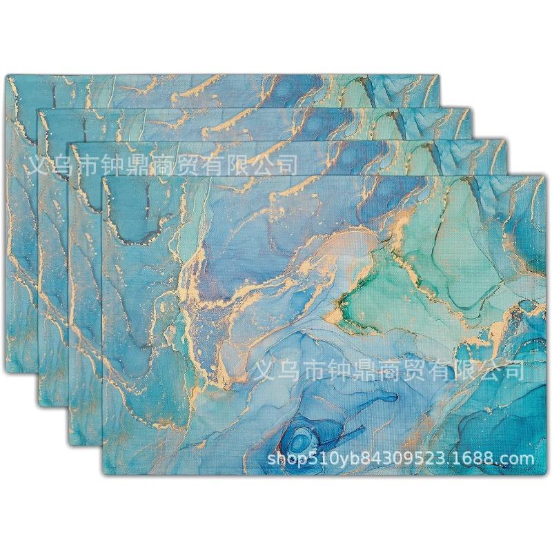 Hot-selling Placemats Leopard Starry Sky Watercolor Dining Table Decoration Placemats Insulation Mats Linen Anti-fouling Mats