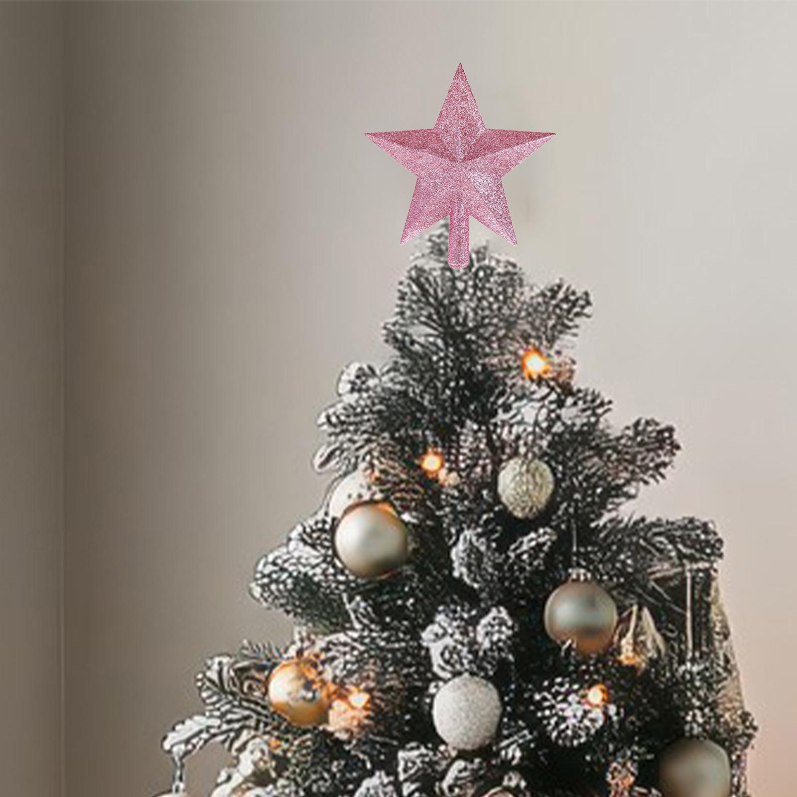Christmas Tree Top Toppers Lightweight Xmas Decor Party Decor Xmas Tree Top Decoration Christmas Gifts Ornament for Xmas Window розовый