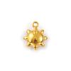 Doreen Box 2pcs 304 Stainless Steel Galaxy Charms 18k Gold Plated Moon Star Sun Zircon Inlaid Necklace Pendants For Diy Necklace