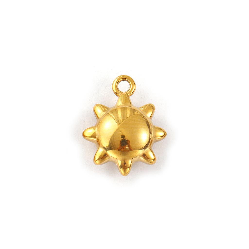 Doreen Box 2pcs 304 Stainless Steel Galaxy Charms 18k Gold Plated Moon Star Sun Zircon Inlaid Necklace Pendants For Diy Necklace