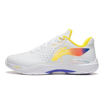 Li Ning Thunder Series Gradient Logo Non-Slip Wear-Resistant Low-Top Badminton Shoes Unisex Sneaker White AYAS018-3