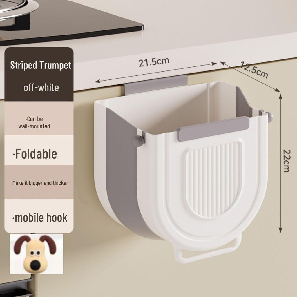 Foldable Kitchen Cabinet Door Hanging Trash Bin - Creative, Thickened Wastebasket for Easy Classification