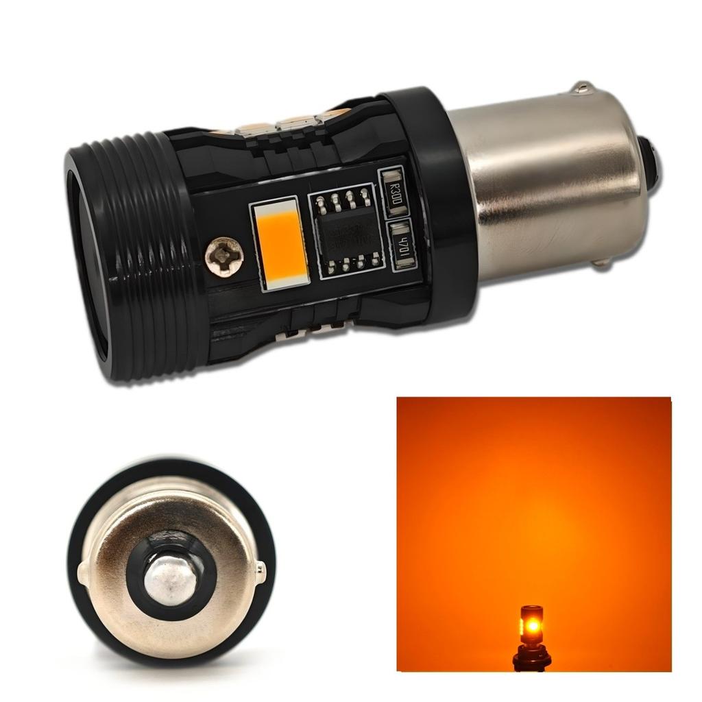 2 st P21W LED-lampa BA15S 12V inget fel, orange Off-Road