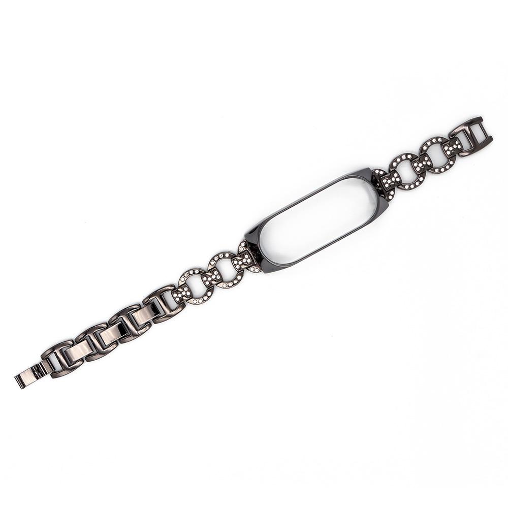 Link Wristband Strap for Xiaomi Mi Band 3 4 5 6 7 Watchband Metal Miband 8 Bracelet Replacement Bling Smartwatch Accessories