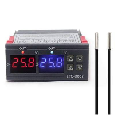 Podwójny cyfrowy regulator temperatury Dwa wyjścia przekaźnikowe DC12V/24V AC110-220V Regulator temperatury Termostat Z Grzałką Chłodnicą