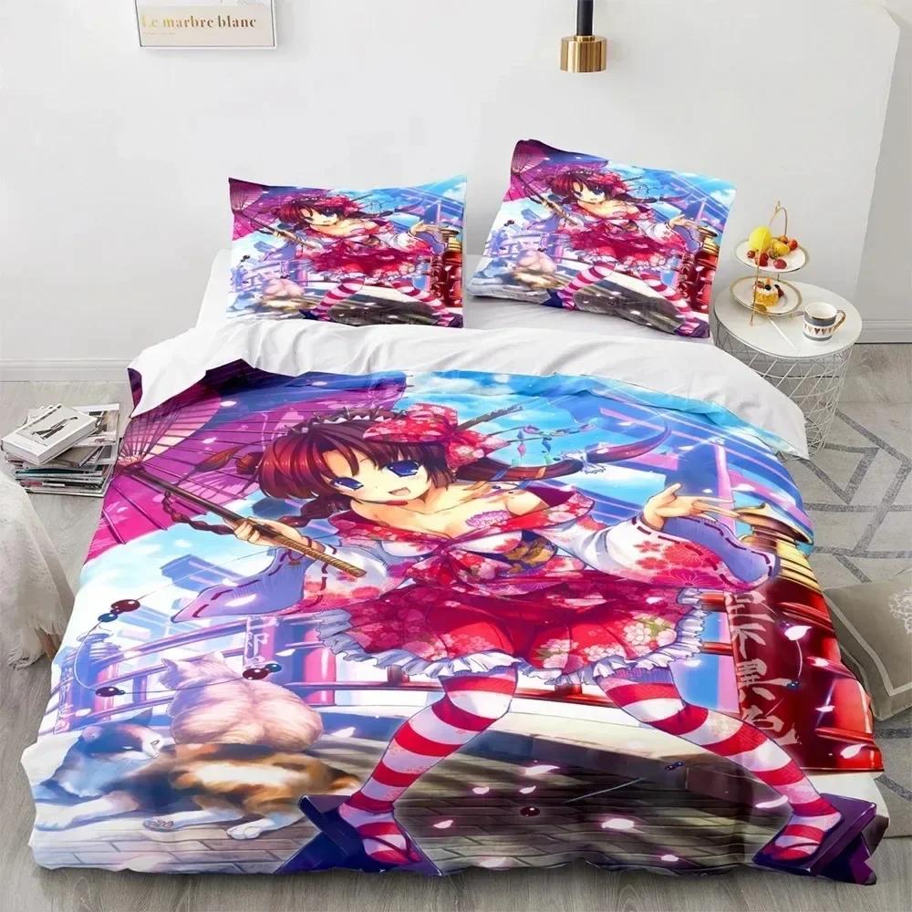 3D Print Anime Kawaii Sexy Girl Comfortable Duvet Quilt Cover Pillowcase Bedding Set Children Bedroom Decoration Home Textile