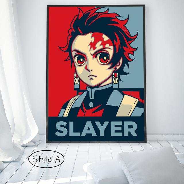 Anime Demon Slayer Poster Tanjirou Wall Art Canvas Painting Prints Pictures Home Bedroom Living Room Decor Murals Cuadros Gifts