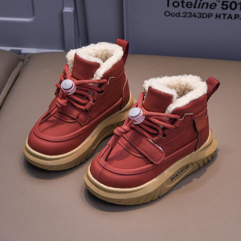 Children's Shoes Plush Short Boots Winter Warm Shoes Snow Boots Size 21-30