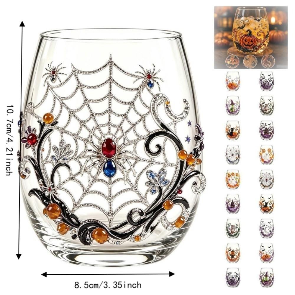 Pumpkin Tentacle Halloween Glass Skull Ghost Drinking Wine Cup Gothic Halloween Art Cup Cocktail