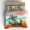 Anchor on sandy beach. Bedding sets Duvet cover sets Duvet covers Pillowcases(1*Duvet Cover 2*Pillowcases without duvet insert)