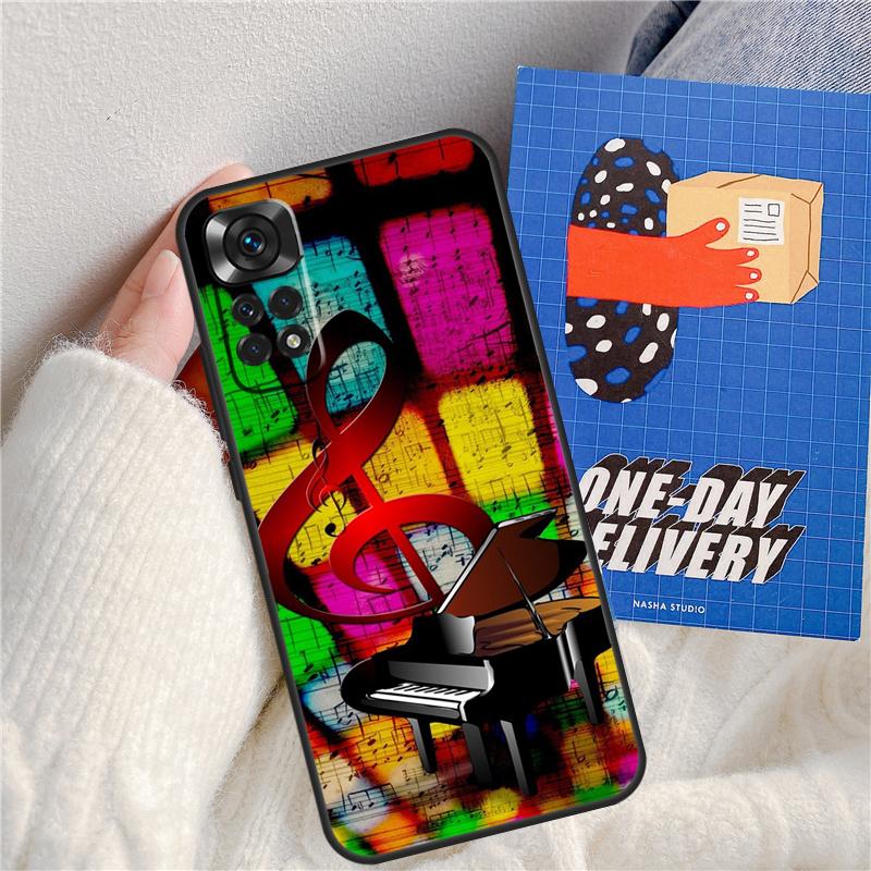 Piano Keys Musical Funda For Xiaomi Redmi Note 13 Pro 14 9 10 11 12 9S 10S 11S 12S Redmi 13C 10C 12C 14C Case
