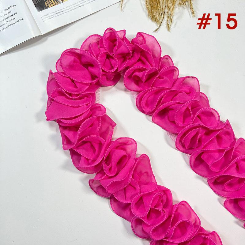 10 Yards 10cm Width Pleated Chiffon Tulle Lace Trim Ruffled Lace Fabric Applique Ribbon Trim Edge For DIY Sewing Dress Curtain