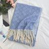 Winter Scarf for Women High End Fashion Houndstooth Shawl  Long Tassel Imitation Cashmere Men's Warm Scarf