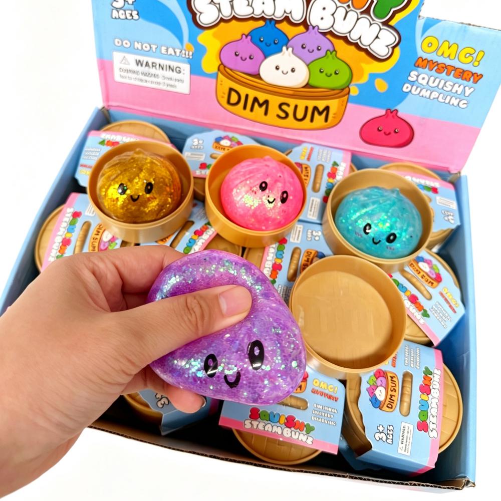 Glitter Colorful Dumpling Squishy Toy Simulated Squeeze Reliever Relaxing Anxiety Relief Antistress Happiness Enhancer Soft Toy