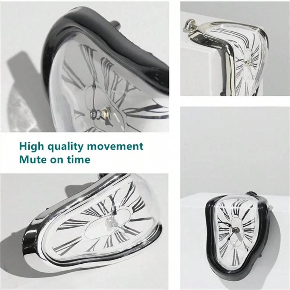 Surrealistic Melting Clock Silent Melting Wall Clock Salvadoran Dali Style Decorative Roman Digital Clock Retro Wall Clock