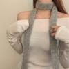 Winter  Solid Color Narrow Long Scarf Female Korean Version Knitted Woolen Scarves Women'S Imitation Cashmere Mohair Scarf