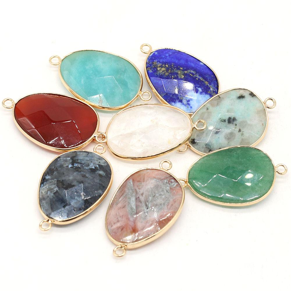 1 Peça, Conector de Cristal de Cura Reiki, Conectores de Pedra Natural Energética Pedras Preciosas para Fazer Joias DIY Acessórios de Colar Pulseira Artesanato