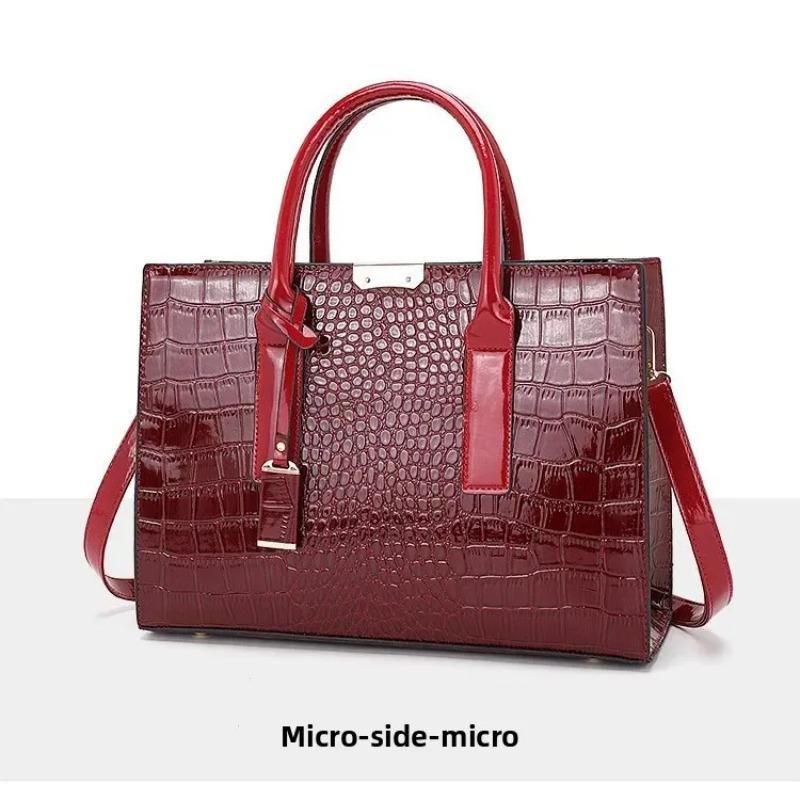 Damen Umhängetasche Krokodilmuster Große Kapazität Crossbody Handtasche für Frauen