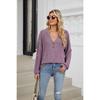 Fall Winter New Women's Solid Color Ribbed Brushed Button Loose Long Sleeve T-shirt Amazon Cross-border European American Style