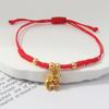Handmade Red String Bracelet Gold Plated Zodiac Sheep Charms Adjustable Size Good Luck Gifts Daily Wear Fashion Jewelry