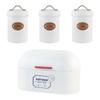 Large Capacity Bread Box Storage Counter Organizer Coffee Rustic Jars Iron Modern
