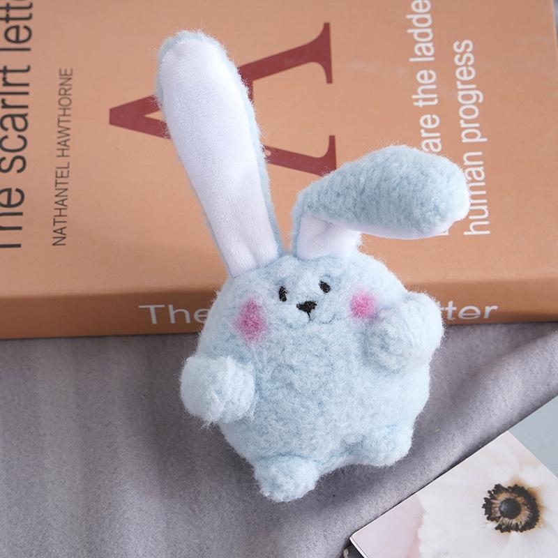 Adorable Pink Longeared Bunny Keychain Plush Toy Cute Animal Pendant