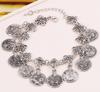 Party Hippy Boho Beach Turkish Jewelry Gold Color Coin Vintage Bohemia Carved Coin Bracelets Bangles for Woman Pulseras